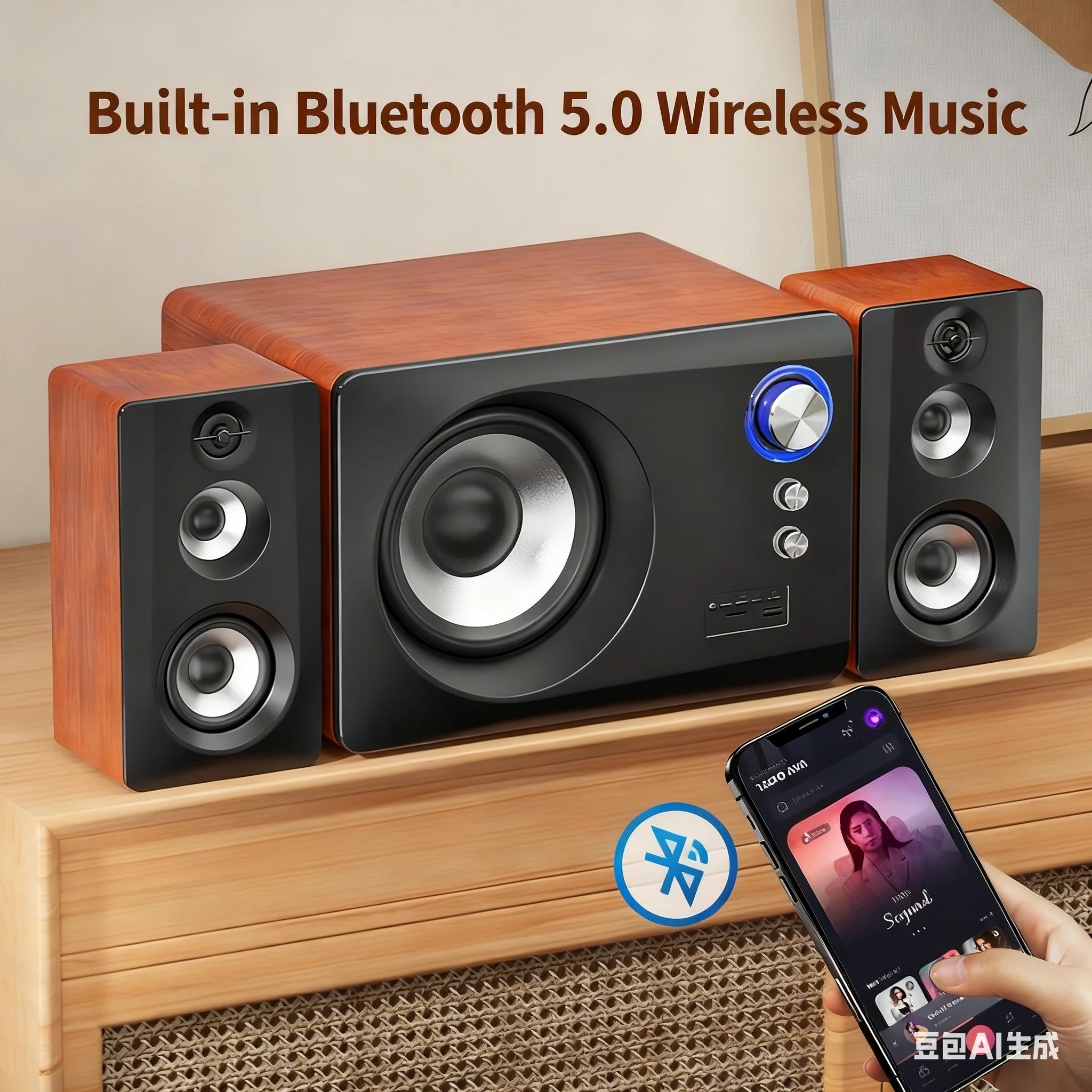 Gaming Speaker 2.1 - 목재 2.1 블루투스 스피커 A-7800 80W