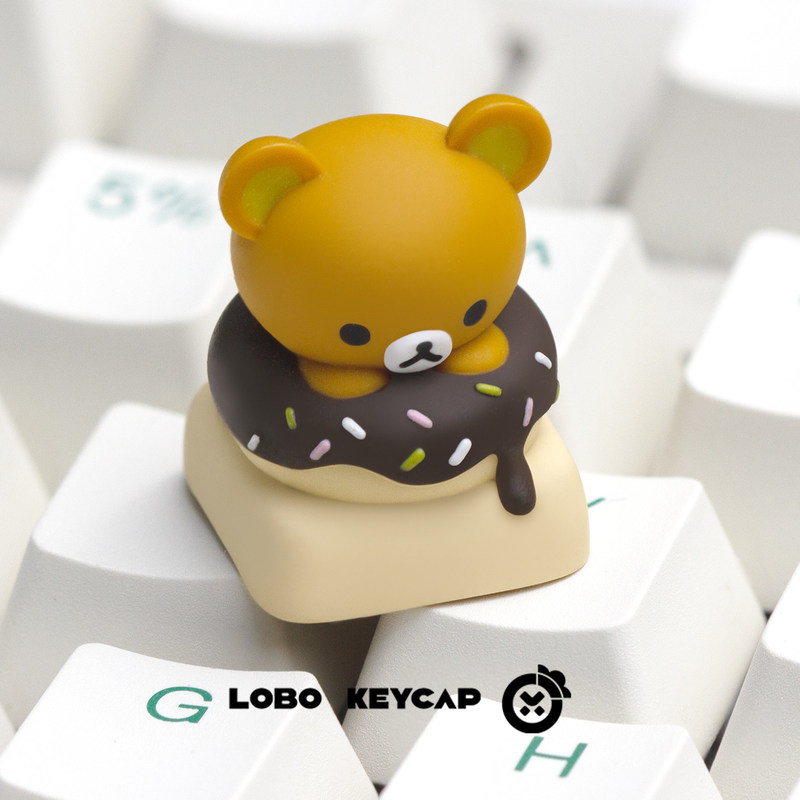 Keyboard Tenkeyless - 귀여운 리락쿠마 레진 도넛 테마 교체