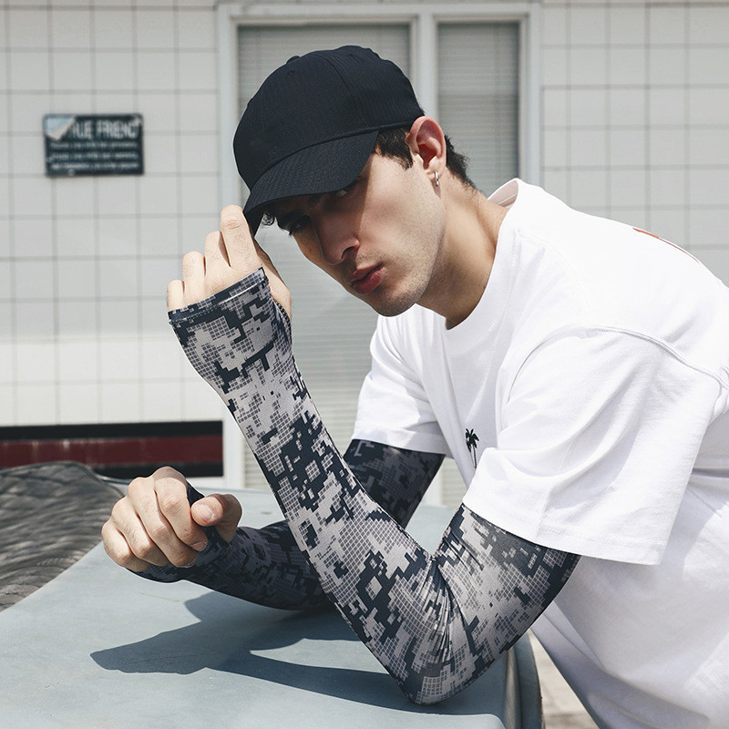 Uv 태양 팔 슬리브 남자 여름 위장 얼음 실크 긴 소 - Esports Gaming Arm Sleeve 리뷰 및 가격