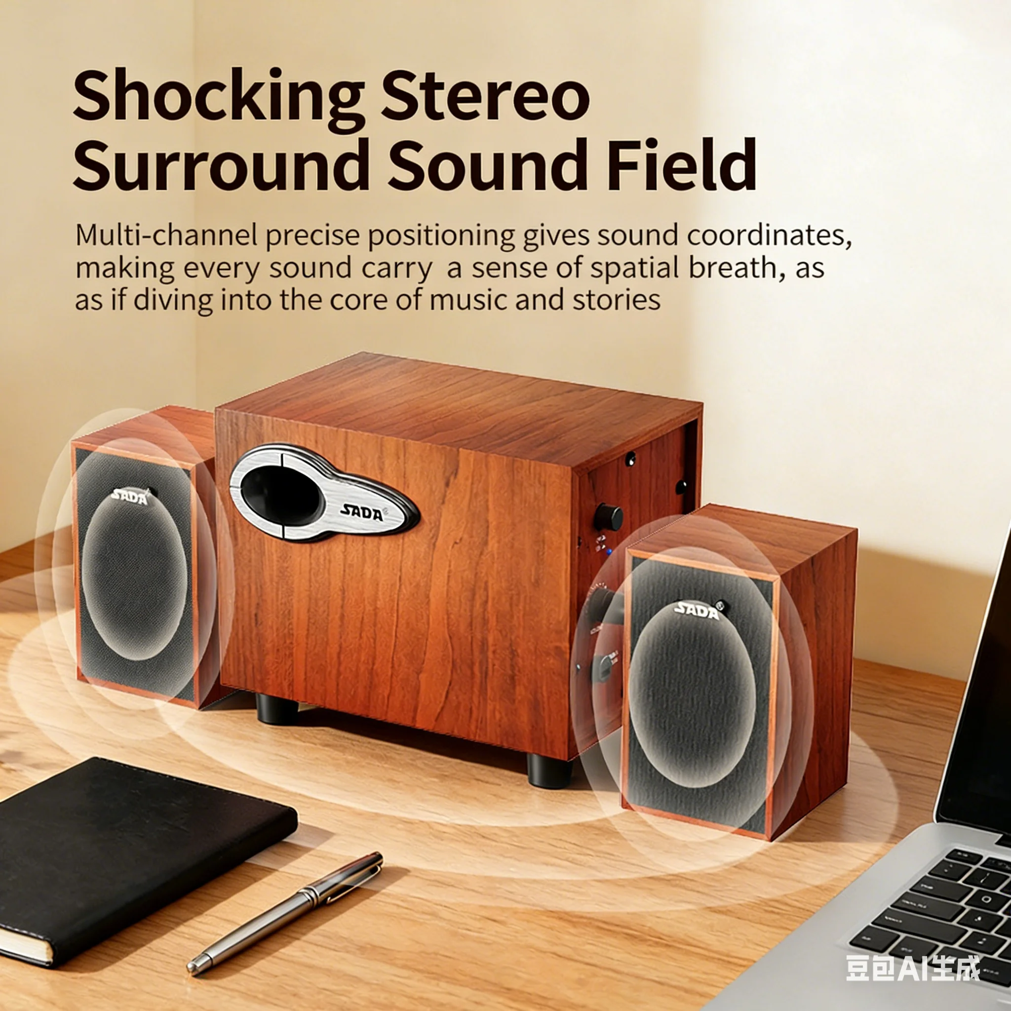 나무 재질 2.1채널 데스크탑 스피커, 4인치 서브우퍼 - Gaming Speaker 2.1 리뷰 및 가격