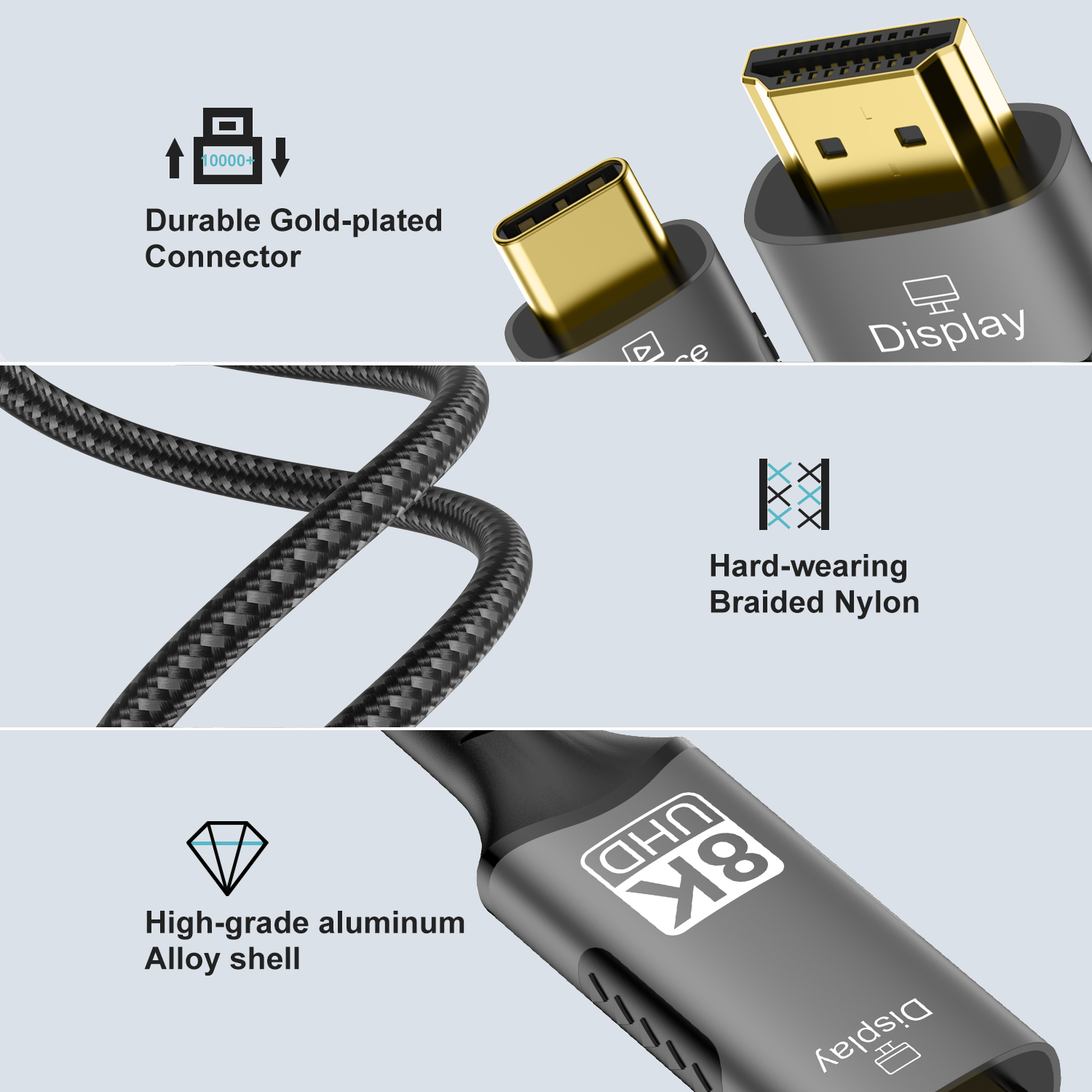 8K 유형 C - HDMI 2.1 케이블 32.4Gbp - Gaming Speaker 2.1 리뷰 및 가격