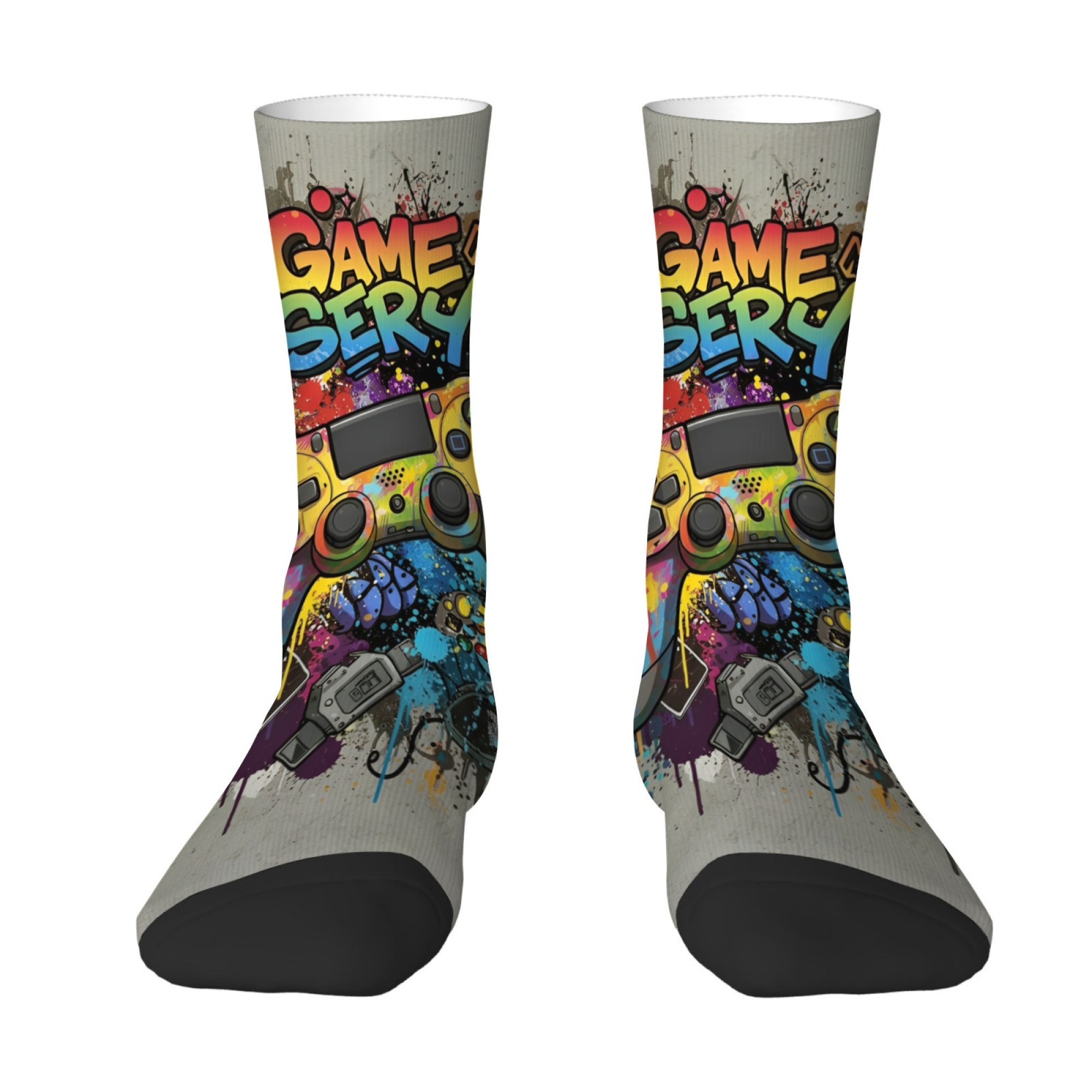 스트리트 그래피티 스타일 게임 테마 남성용 중간 길이  - Esports Gaming Youtube 리뷰 및 가격